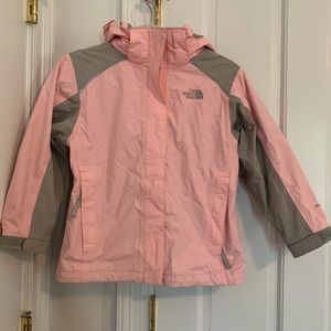 The North Face Kids Light Pink and Gray Raincoat